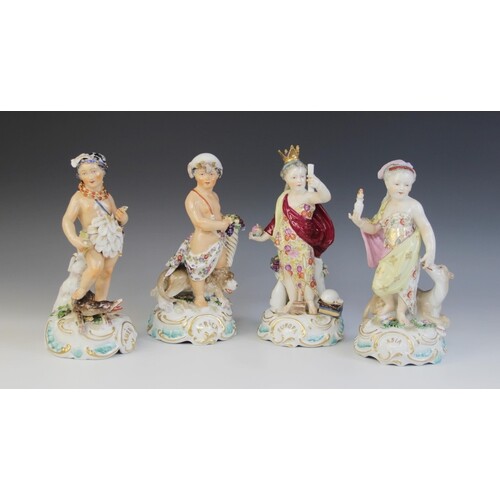 Four porcelain figures, late 19th or early 20th century, eac...