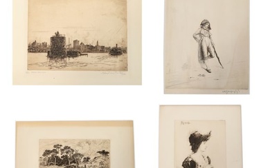 Four prints by American and Australian artists: Ignaz Marcel Gaugengigl (1855-1932, American), The
