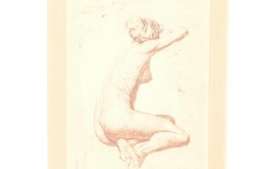 Framed Etching of a Female Nude
