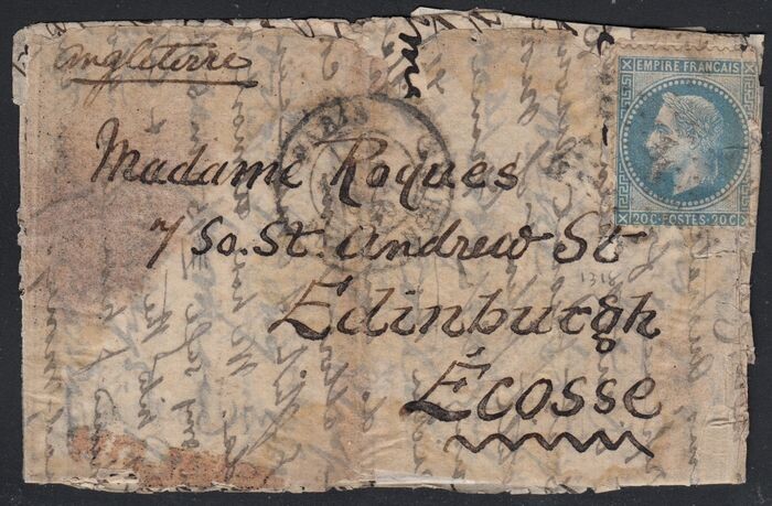 France 1870 - “L'Armand Barbès” balloon mail bound for Edinburgh, Scotland.