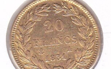 France - 20 Francs 1831 A TR en relief Louis Philippe I - Gold
