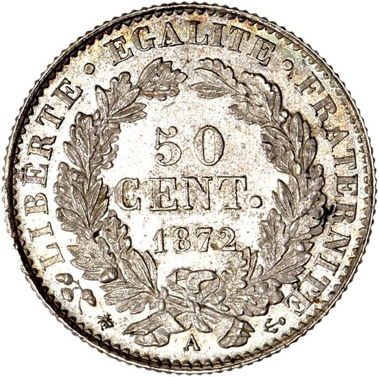 France - 50 Centimes 1872-A Céres - Silver