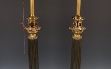 France, a pair of bronze fire gilded and...