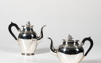 French Empire-style Sterling Silver Coffeepot and Teapot