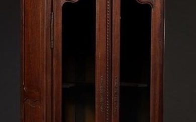 French Louis XV Style Carved Oak Bookcase, 20th c., the