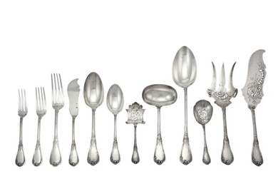 French Sterling Silver Flatware Service