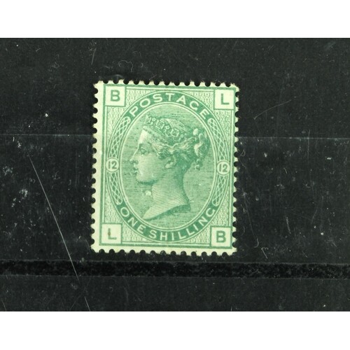 GB - QV surface printed 1873/80 1s green, Plate 12, lettered...