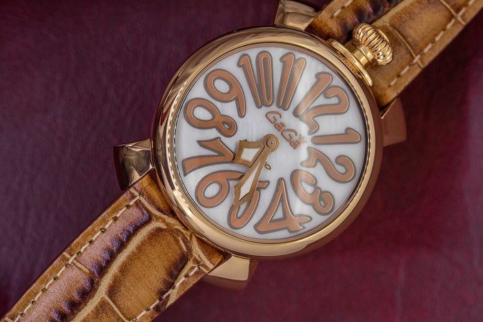 GaGà Milano - Manuale Brown 40MM Rose Gold with White Mother Of Pearl Dial - 5021.2 "NO RESERVE PRICE" - Unisex - Brand New