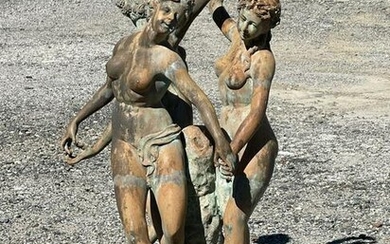 Garden Bronze of Three Nymphs Dancing