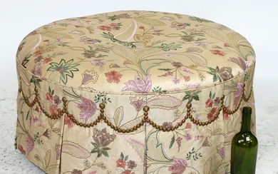 Gary Riggs silk upholstered ottoman poof