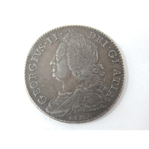 George II Silver Halfcrown 1746 LIMA below bust