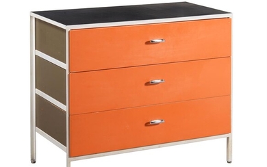 George Nelson for Herman Miller, a painted wood and metal chest of drawers