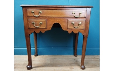 Georgian mahogany and satinwood low boy with one long drawer...