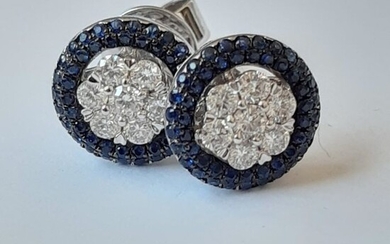 Gold - Earrings Diamond - Sapphires