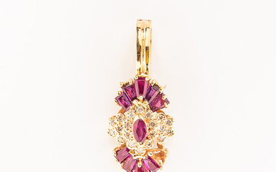 Gold, Ruby, and Diamond Pendant