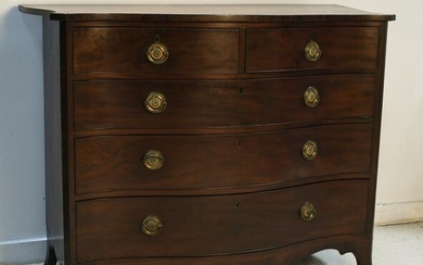 Good English Serpentine Chest of Drawers