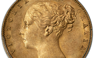 Great Britain: , Victoria gold "Shield" Sovereign 1847 MS64+ PCGS,...