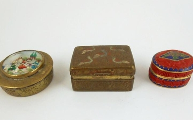 Group Of Three Vintage Pill Boxes