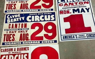 Group of Circus Posters, Carson & Barnes, Clyde Beatty and Wallace Bros