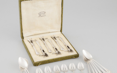 Group of French and German Silver Flatware, 19th/20th century
