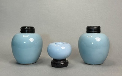 Group of Three Chinese Monochrome Porcelain Vases, 19/20th Century