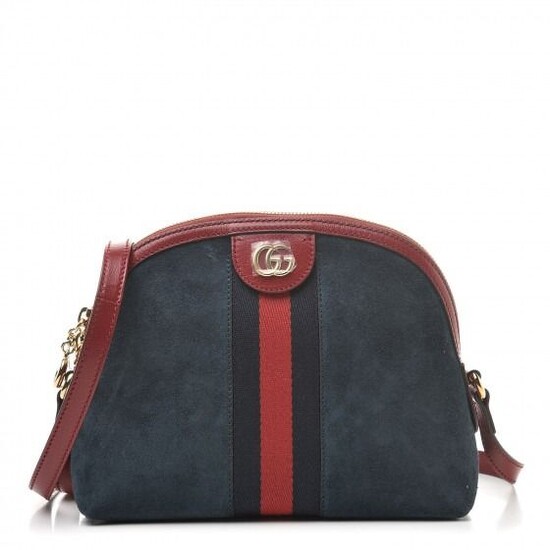 Gucci - Suede Patent GG Web Ophidia Shoulder Bag Blue Red Clutch bag