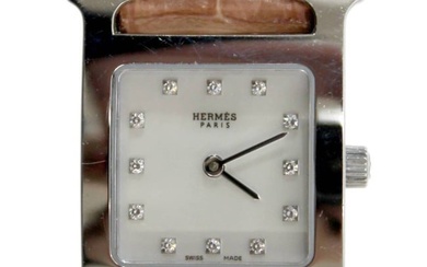 HERMES Hermes H watch 12 point diamond shell dial HH1.210