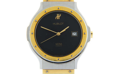 HUBLOT - a bi-metal MDM wrist watch, 36mm.