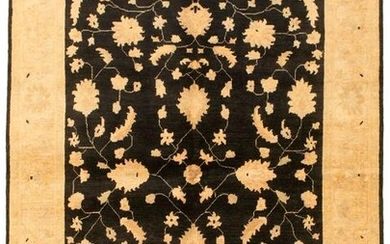 Hand-knotted Chobi Finest Black Wool Rug 5'8" x 7'8"