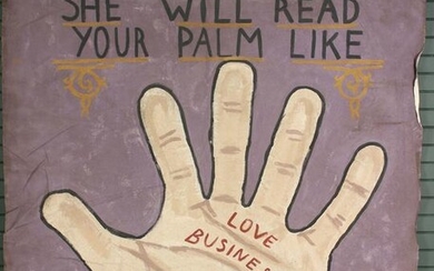 Hand-painted Canvas Palm Reader Sideshow Banner
