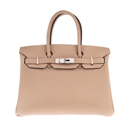 Hermès - Birkin 30 en cuir Togo Gris tourterelle, accastillage argent palladié Handbag