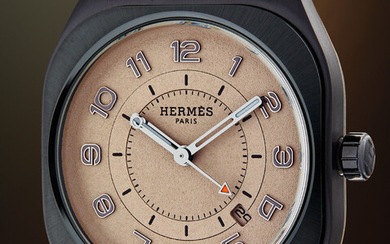 Hermes, Ref. H08 - W054099WW00 A limited edition DLC-coated titanium and ceramic wristwatch with certificate and presentation box, sold to benefit Swiss Institute