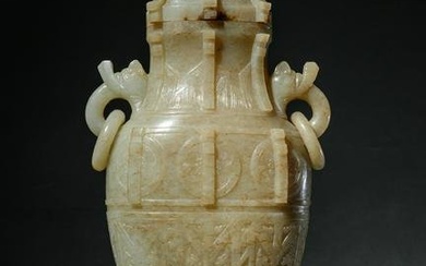 Hetian Antique Decoration Ring Bottle