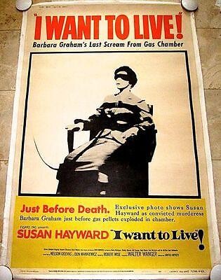 I WANT TO LIVE '58 LB 40x60 POSTER SUSAN HAYWARD WINS