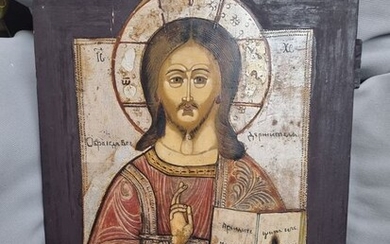 Icon, Christ Pantocrator - Wood - Early 19th century