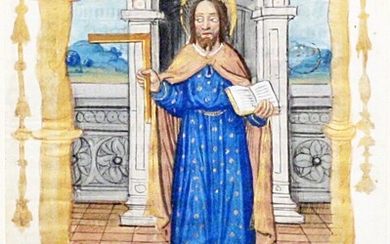 Illuminated Manuscript: Leaf with Miniature of Saint Barnabas