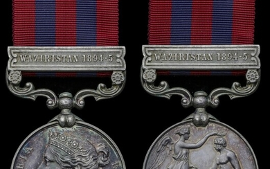 India General Service 1854-95, 1 clasp, Waziristan 1894-5 (Captain C. Schofield 4th. Punjab Inf...