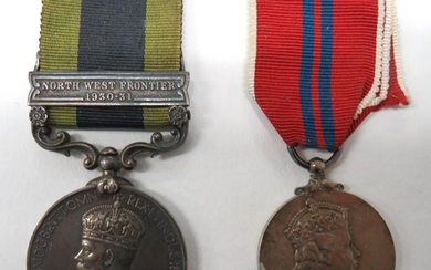India General Service NWF 1930-31 Police Dept Medal single b...
