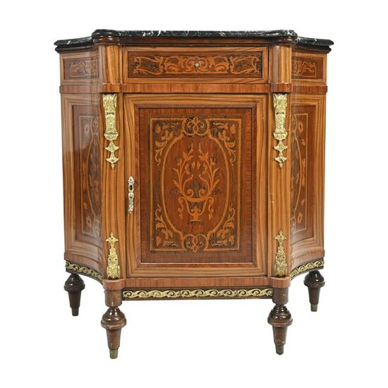 Italian Pen Inlaid Faux Marquetry Cabinet.