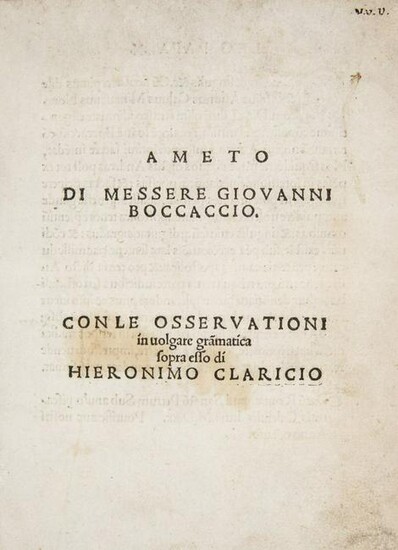 Italian literature. BOCCACCIO. Ameto...