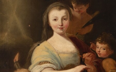 Italian school; first half of the eighteenth century. "Portrait of lady are Santa Teodora". Oil...