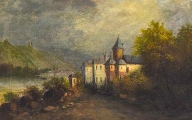 J. Koppenhofer Oil on Canvas Continental Village