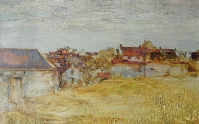 James Taylor, British 1925-2000- Landscape in the Ile-de-France; oil on board, signed and dated 'Taylor 1961' (centre right), 71.4 x 98.5 cm. (ARR) Provenance: with The Lefevre Gallery, London, according to the label attached to the reverse.