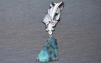 Japanese blue opal pendant