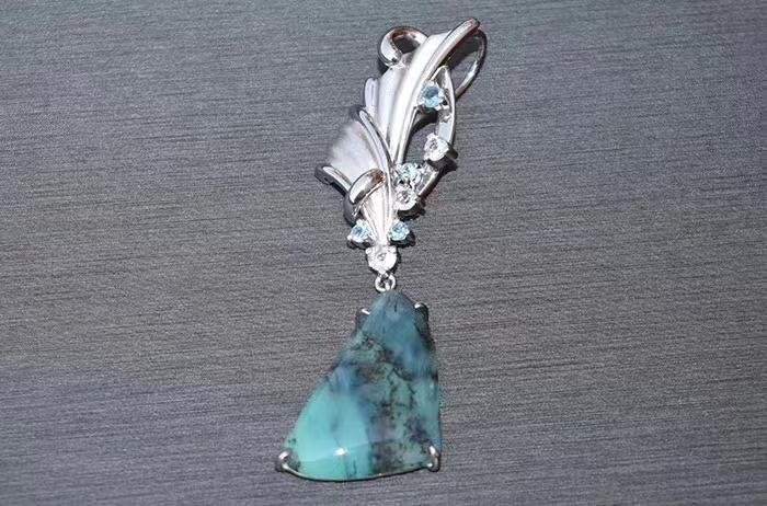 Japanese blue opal pendant