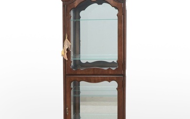 Jasper Cabinet French Provincial Style Walnut and Glass Illuminated Cabinet