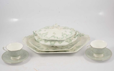 Johnson Brothers green and white transfer printed ware.