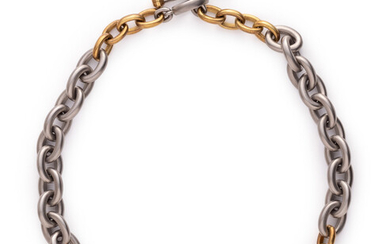 KIESELSTEIN-CORD, SILVER AND YELLOW GOLD NECKLACE