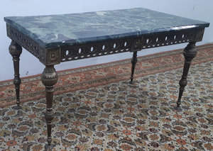 LOUIS XVI STYLE LOW TABLE WITH VERDE MARBLE TOP