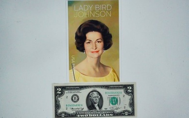 Lady Bird Johnson Signed U.S. $2 Bill